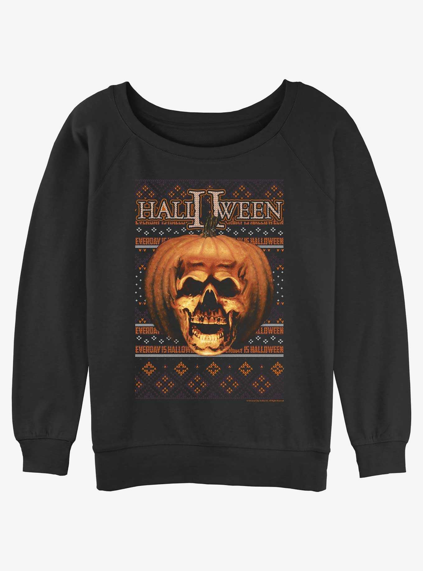 Halloween II Ugly Halloween Pumpkin Womens Slouchy Sweatshirt, , hi-res