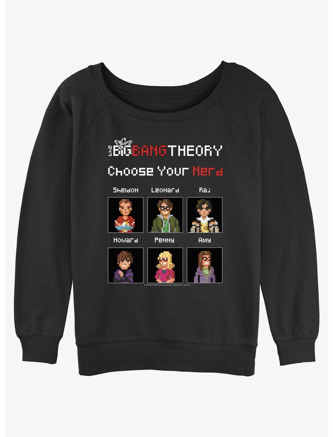 The Big Bang Theory Choose Your Nerd Womens Slouchy Sweatshirt, BLACK, hi-res
