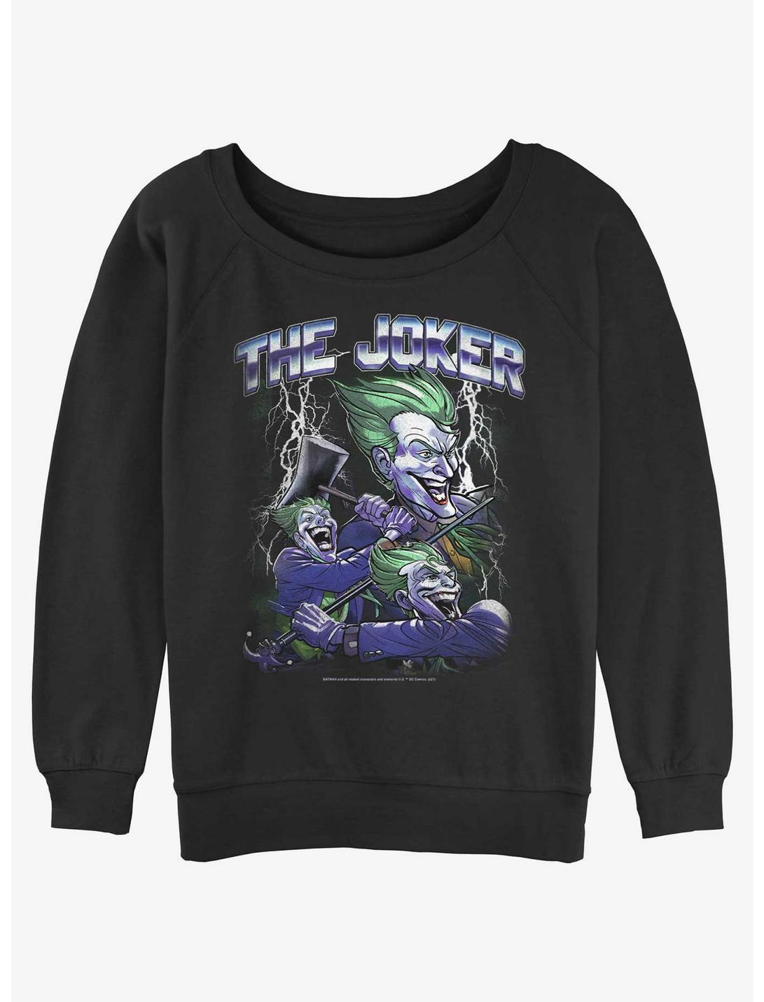 DC Batman Crime Alley Joker Womens Slouchy Sweatshirt, BLACK, hi-res