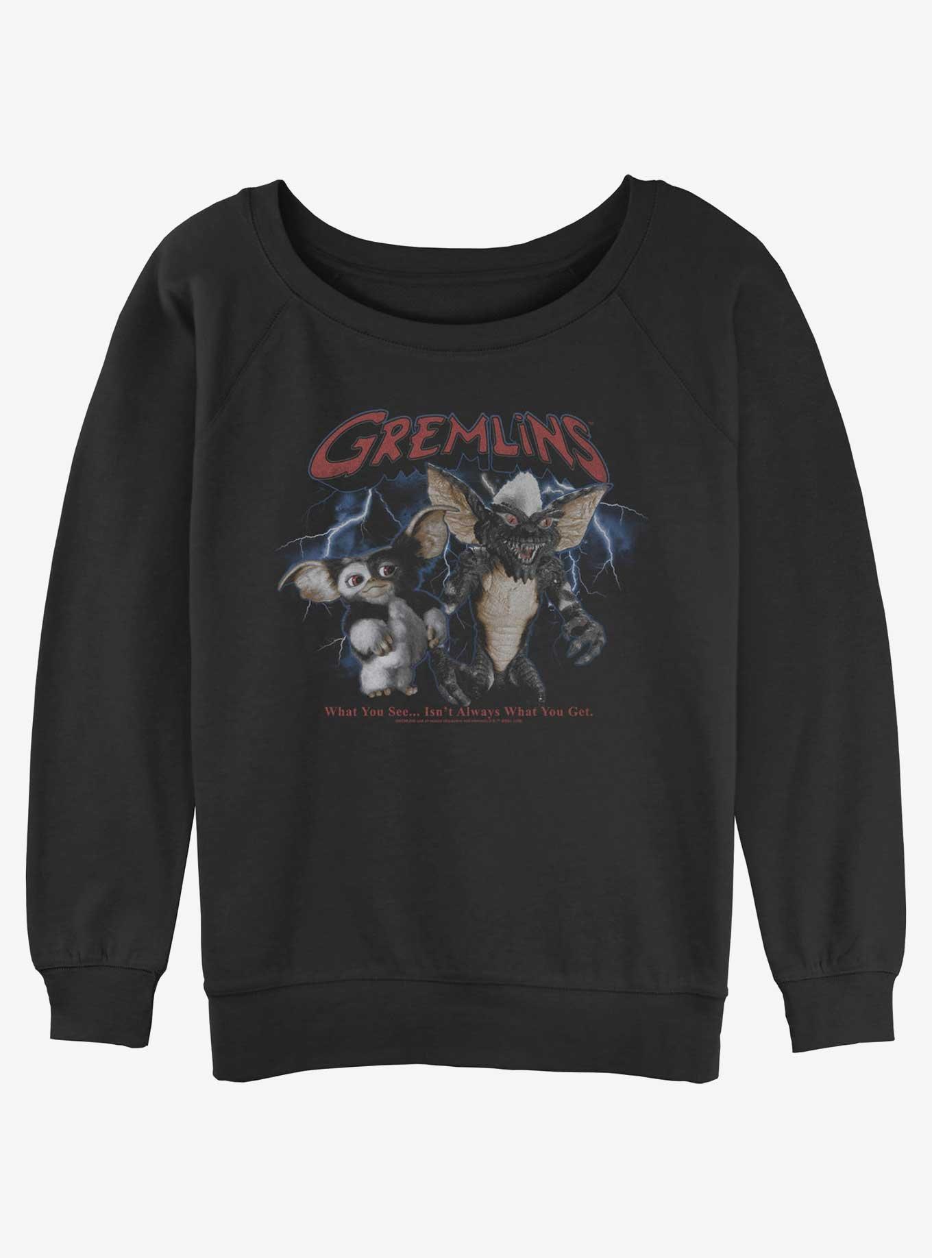 Gremlins Gremlin Storm Womens Slouchy Sweatshirt, BLACK, hi-res