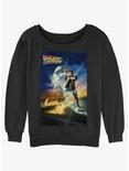 Back to the Future Classic Poster Womens Slouchy Sweatshirt, BLACK, hi-res