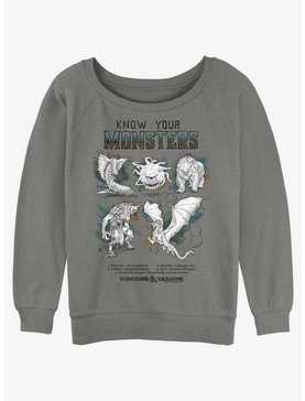 Dungeons & Dragons Know Your Monsters Womens Slouchy Sweatshirt, , hi-res