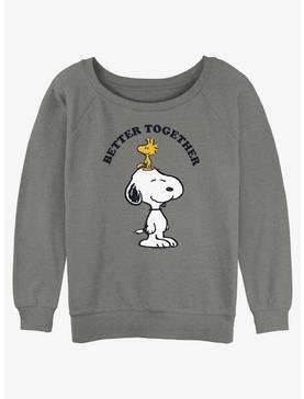 Peanuts Snoopy and Woodstock Better Together Womens Slouchy Sweatshirt, , hi-res