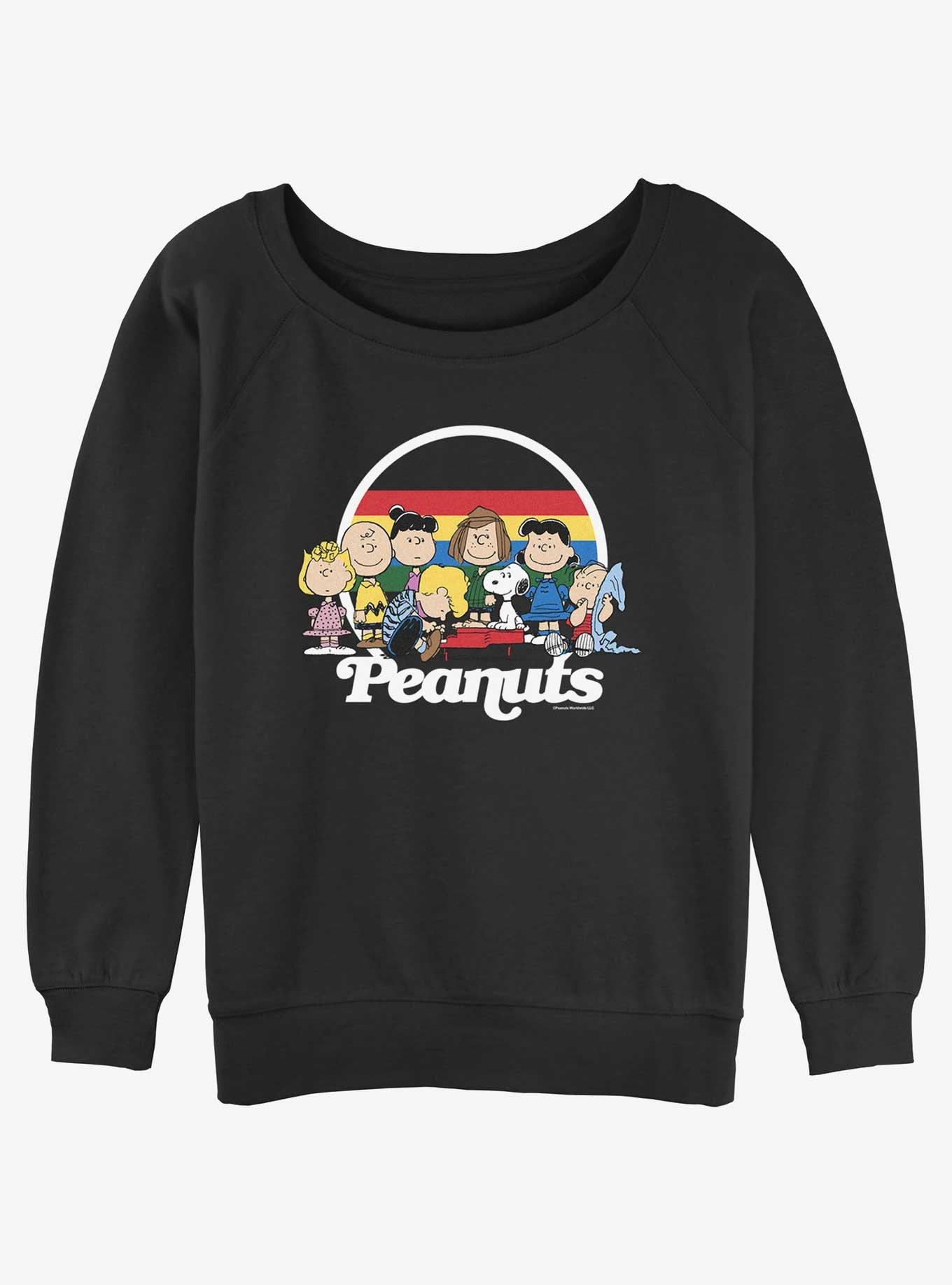 Peanuts Rainbow Piano Womens Slouchy Sweatshirt, , hi-res