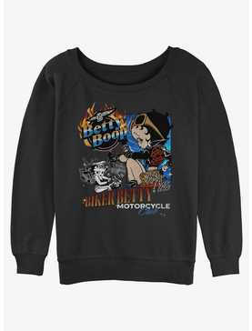 Betty Boop Biker Betty Womens Slouchy Sweatshirt, , hi-res