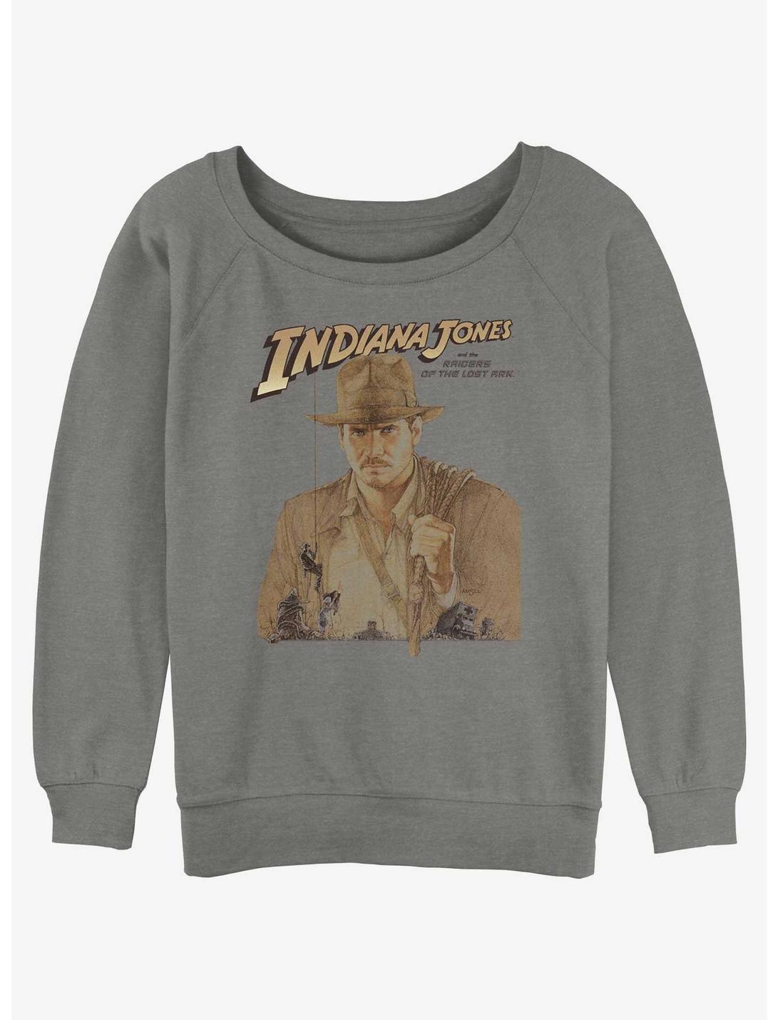 Indiana Jones and the Raiders of the Lost Ark Womens Slouchy Sweatshirt, GRAY HTR, hi-res
