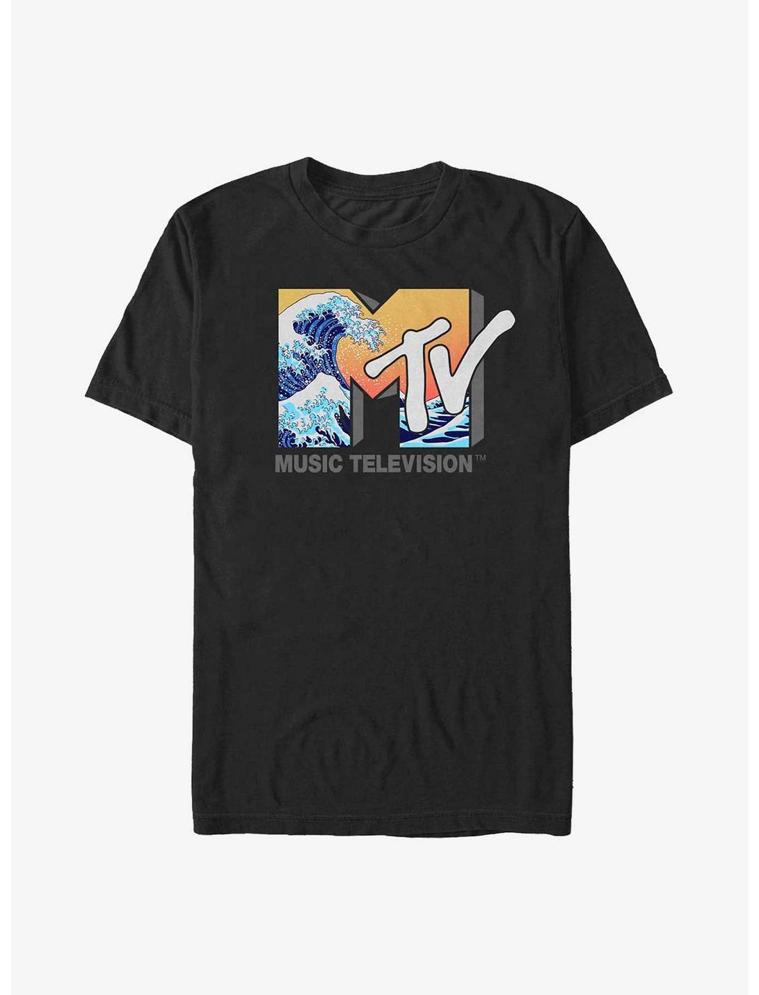 MTV Ocean Wave Logo Big & Tall T-Shirt, BLACK, hi-res