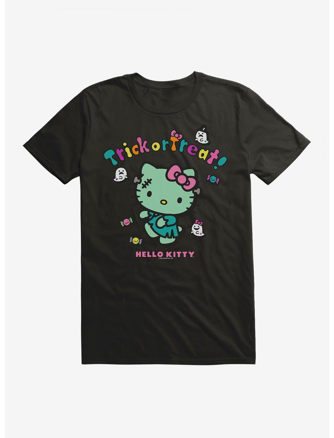 Hello Kitty Trick Or Treat Frankenstein T-Shirt, BLACK, hi-res