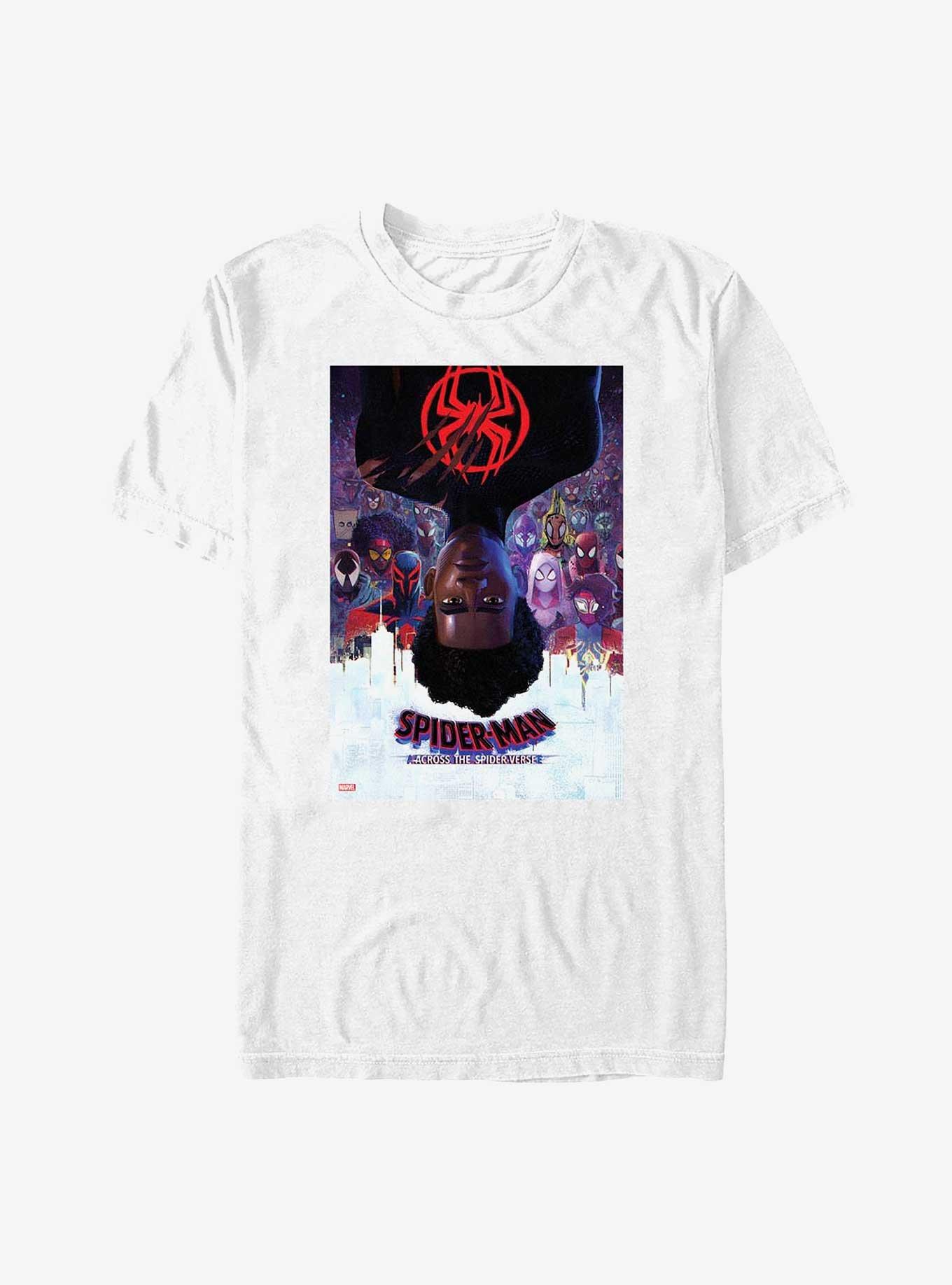 Marvel Spider-Man Across The Spiderverse Poster Big & Tall T-Shirt, WHITE, hi-res