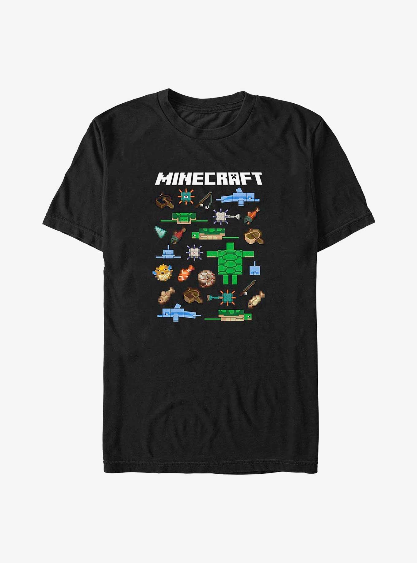Minecraft Aquatic Mobs Big & Tall T-Shirt, BLACK, hi-res