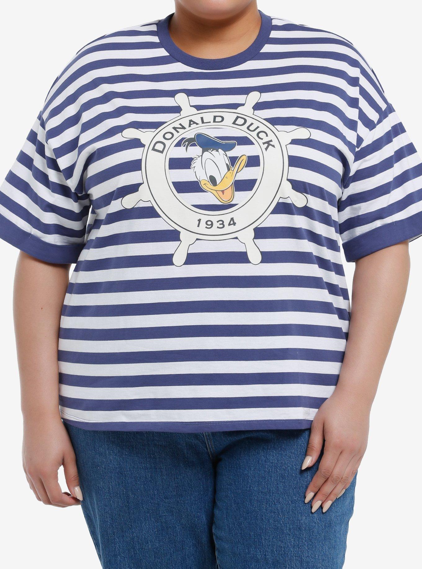 Her Universe Disney Donald Duck Stripe Oversized T-Shirt Plus Size, MULTI, hi-res