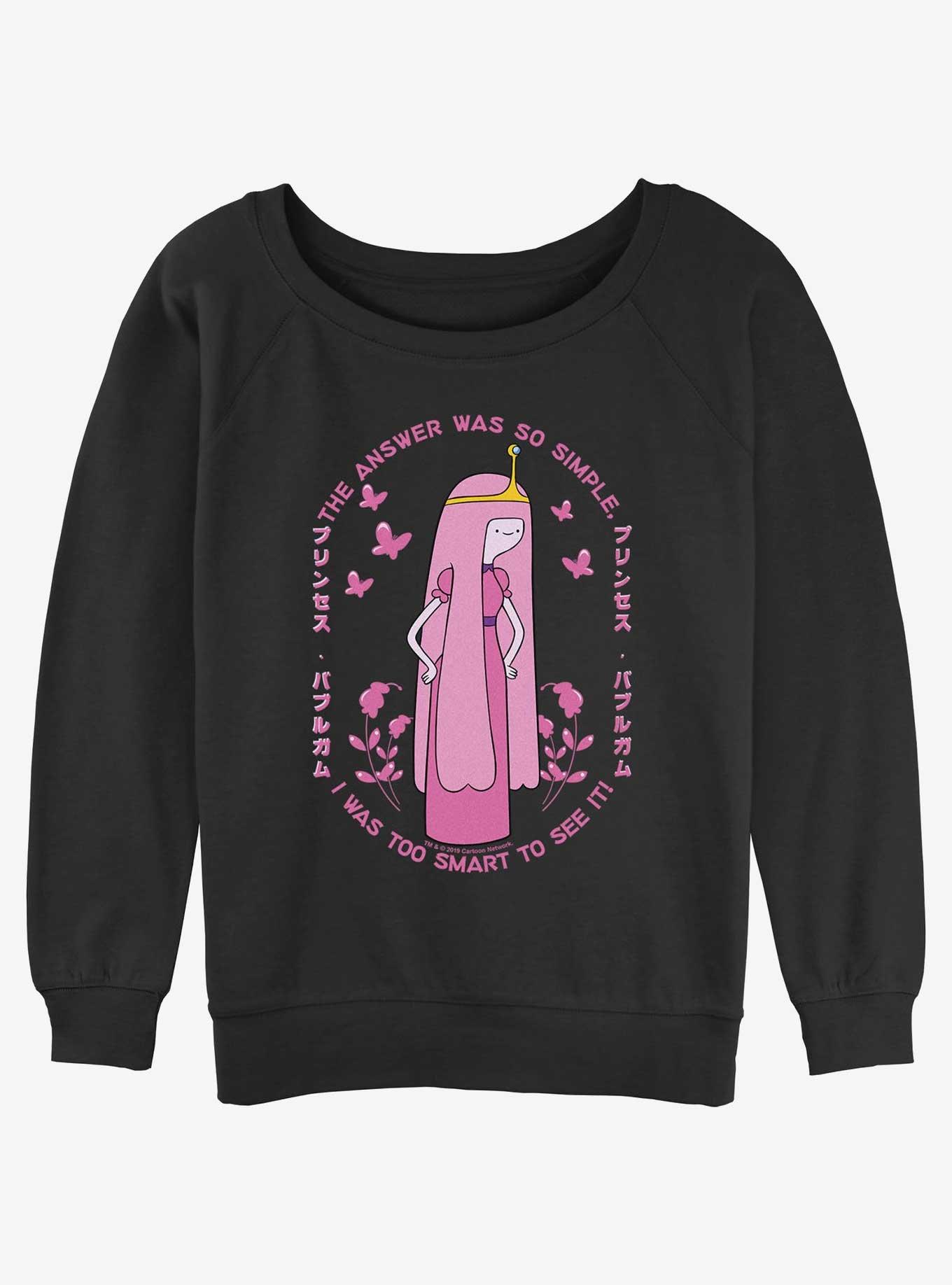 Adventure Time Princess Bubblegum Too Smart Womens Slouchy Sweatshirt, BLACK, hi-res