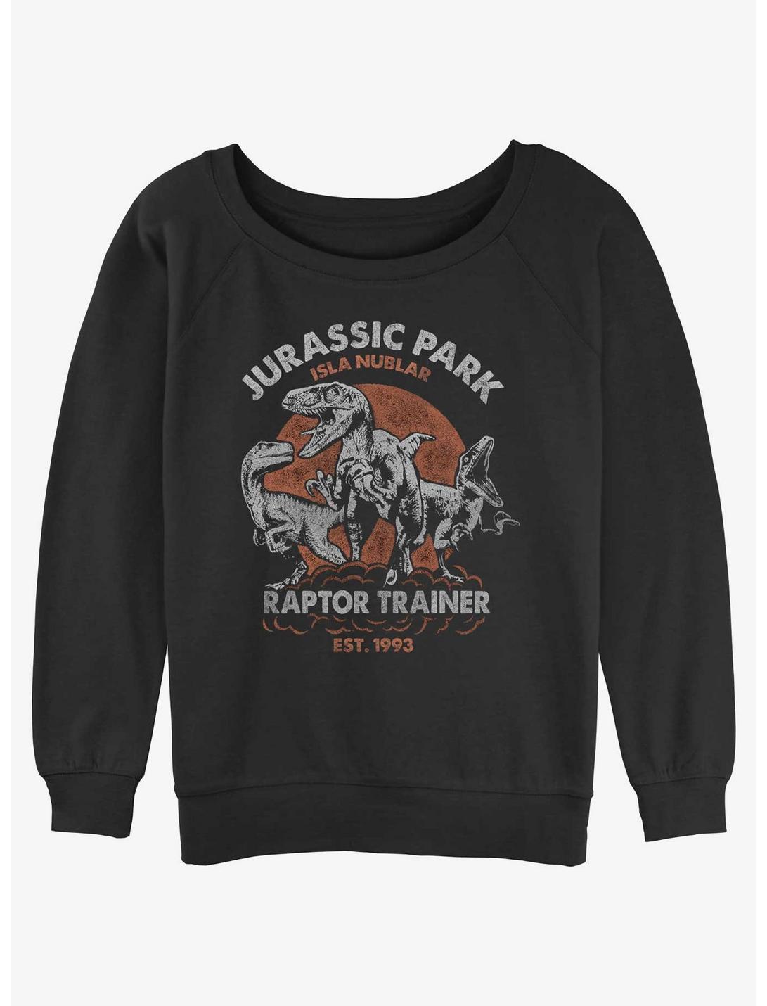 Jurassic Park Raptor Trainer Womens Slouchy Sweatshirt, BLACK, hi-res