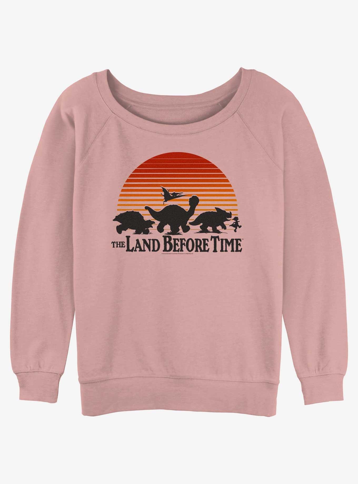 The Land Before Time Sunset Silhouette Womens Slouchy Sweatshirt, DESERTPNK, hi-res