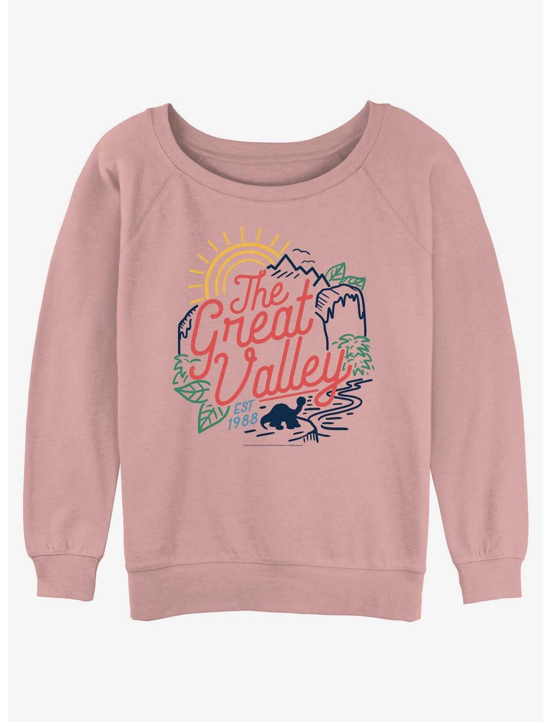 The Land Before Time Destination Great Valley Womens Slouchy Sweatshirt, DESERTPNK, hi-res
