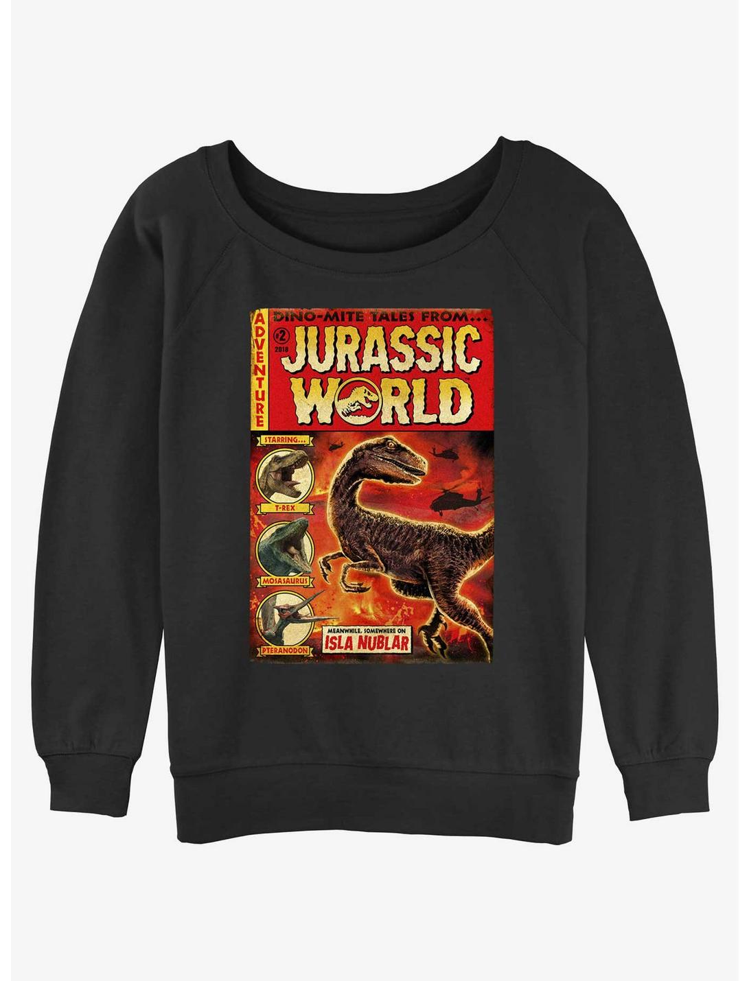 Jurassic Park Dino-Mite Tales Womens Slouchy Sweatshirt, BLACK, hi-res
