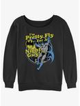 DC Batman Pretty Fly For A Night Guy Womens Slouchy Sweatshirt, BLACK, hi-res