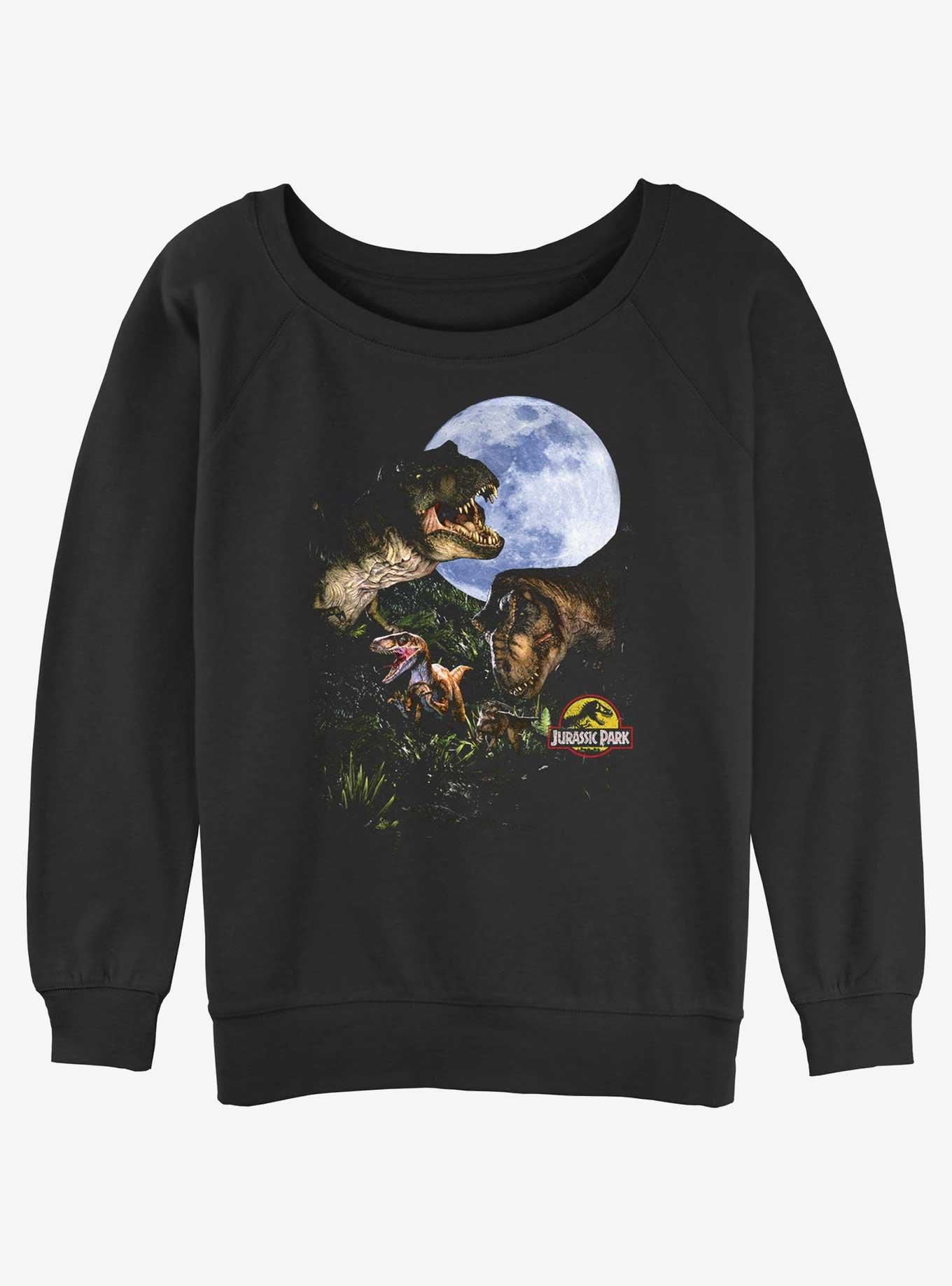 Jurassic Park Dino Moon Womens Slouchy Sweatshirt, , hi-res