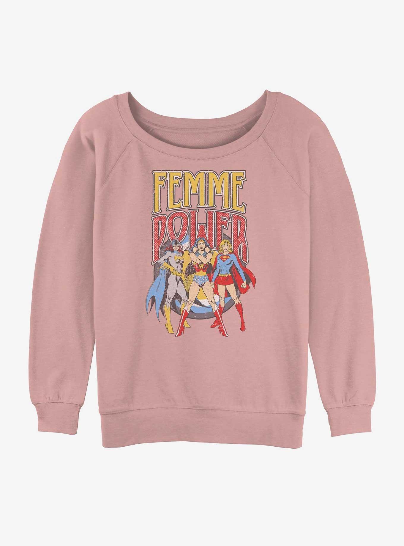 DC Femme Power Trio Womens Slouchy Sweatshirt, DESERTPNK, hi-res