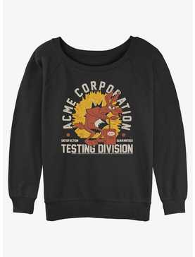 Looney Tunes Acme Corporation Testing Division Womens Slouchy Sweatshirt, , hi-res