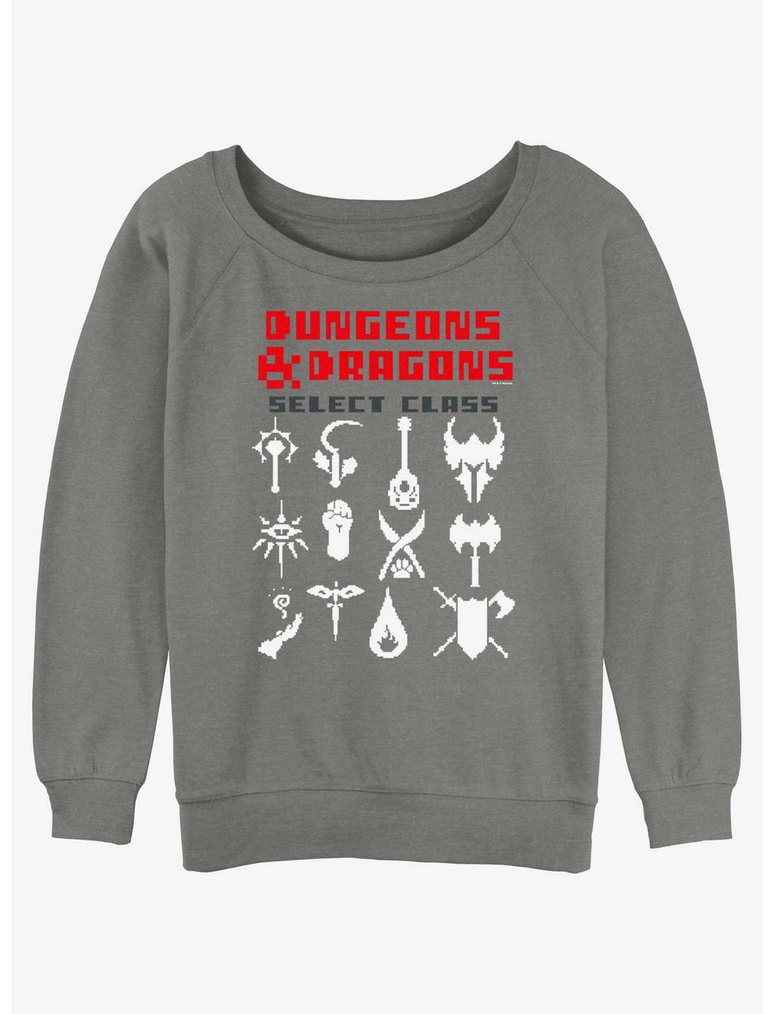 Dungeons & Dragons Select Class Womens Slouchy Sweatshirt, GRAY HTR, hi-res