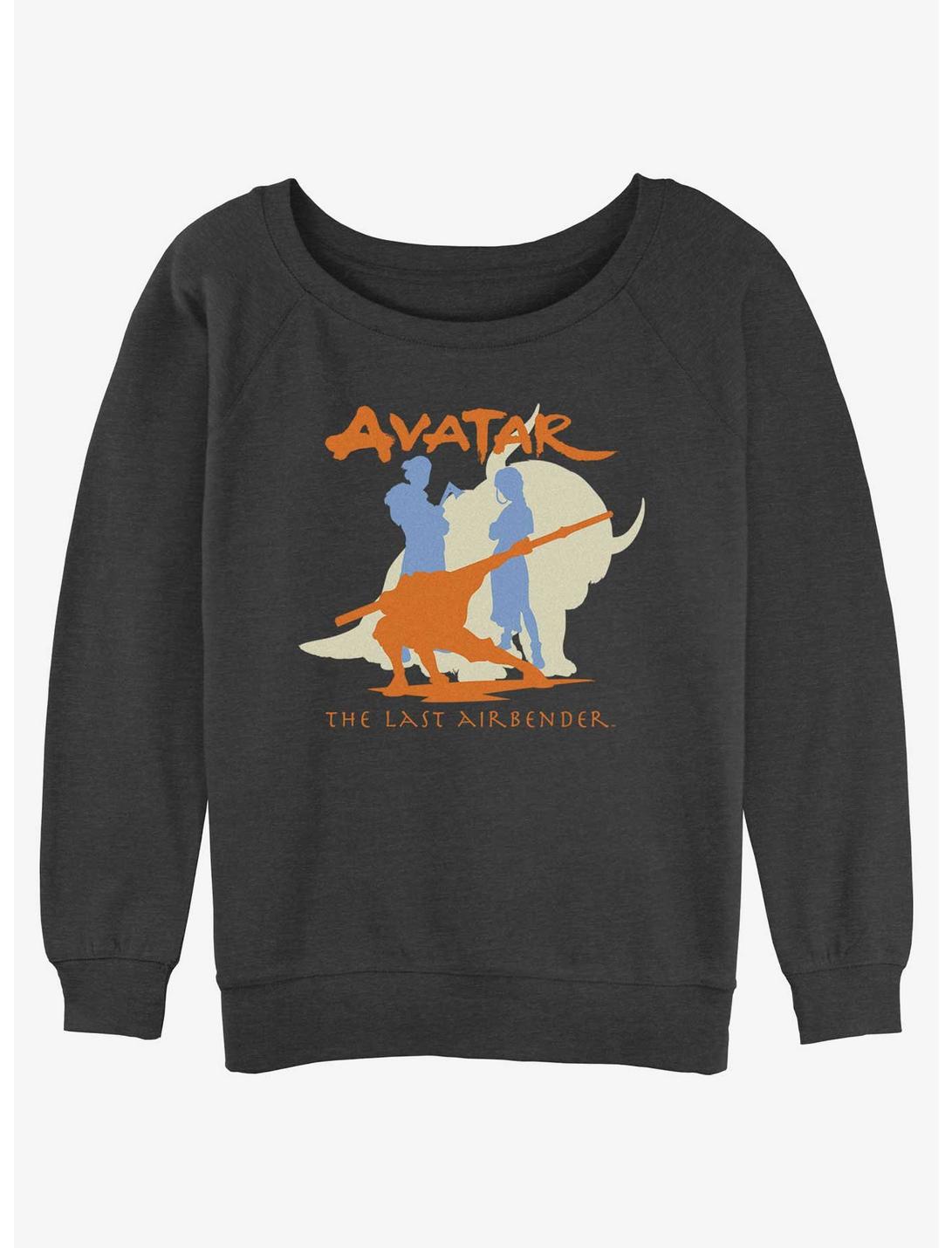Avatar: The Last Airbender Group Silhouette Womens Slouchy Sweatshirt, CHAR HTR, hi-res