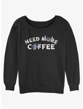 Disney Lilo & Stitch Need More Coffee Womens Slouchy Sweatshirt, , hi-res