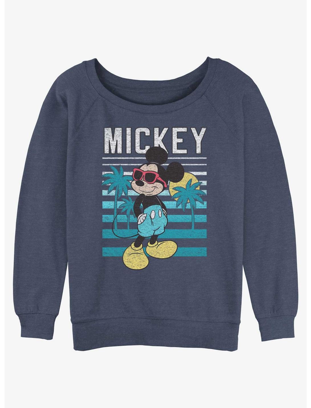 Disney Mickey Mouse Mickey Beachin' Womens Slouchy Sweatshirt, BLUEHTR, hi-res