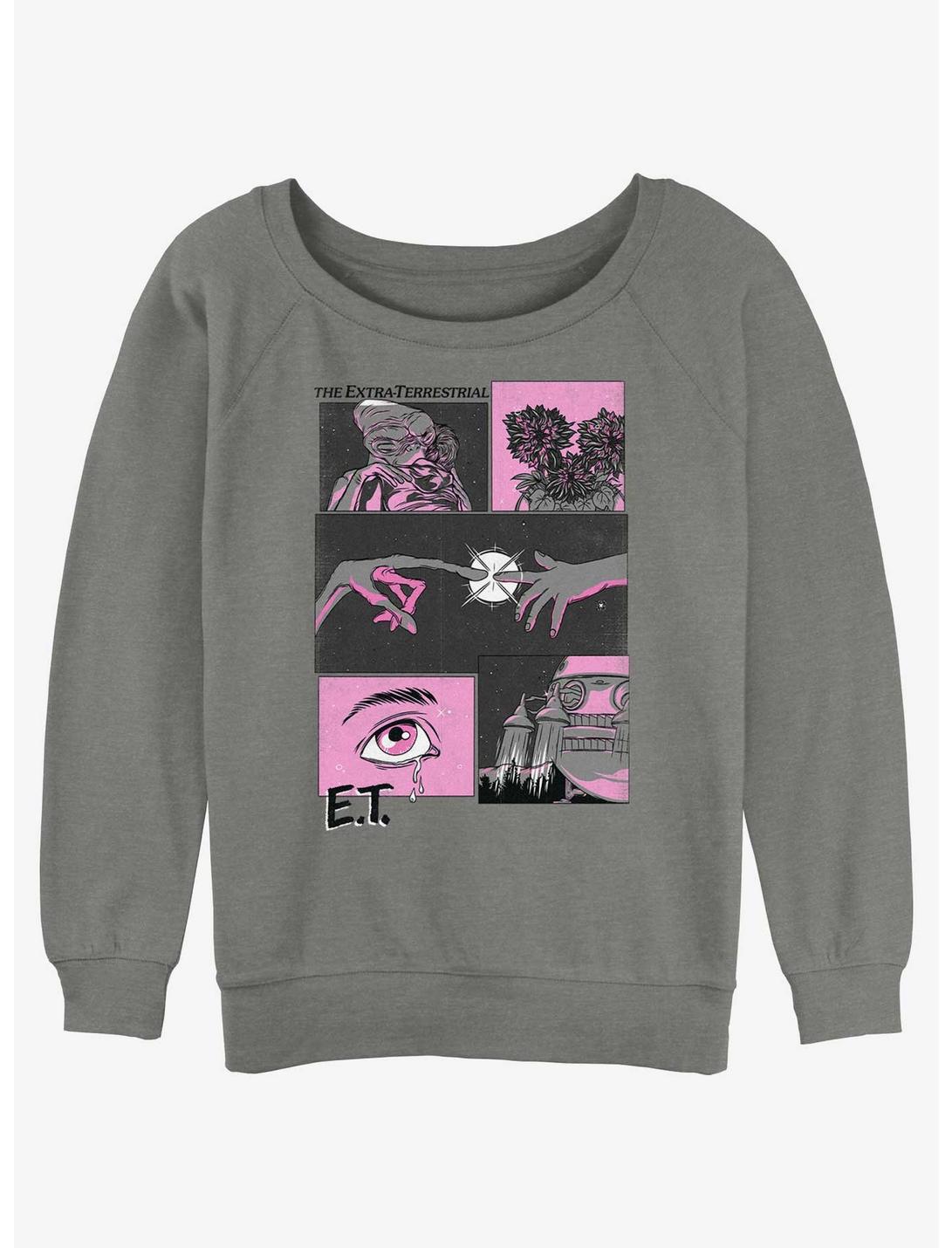 E.T. the Extra-Terrestrial Poster Womens Slouchy Sweatshirt, GRAY HTR, hi-res