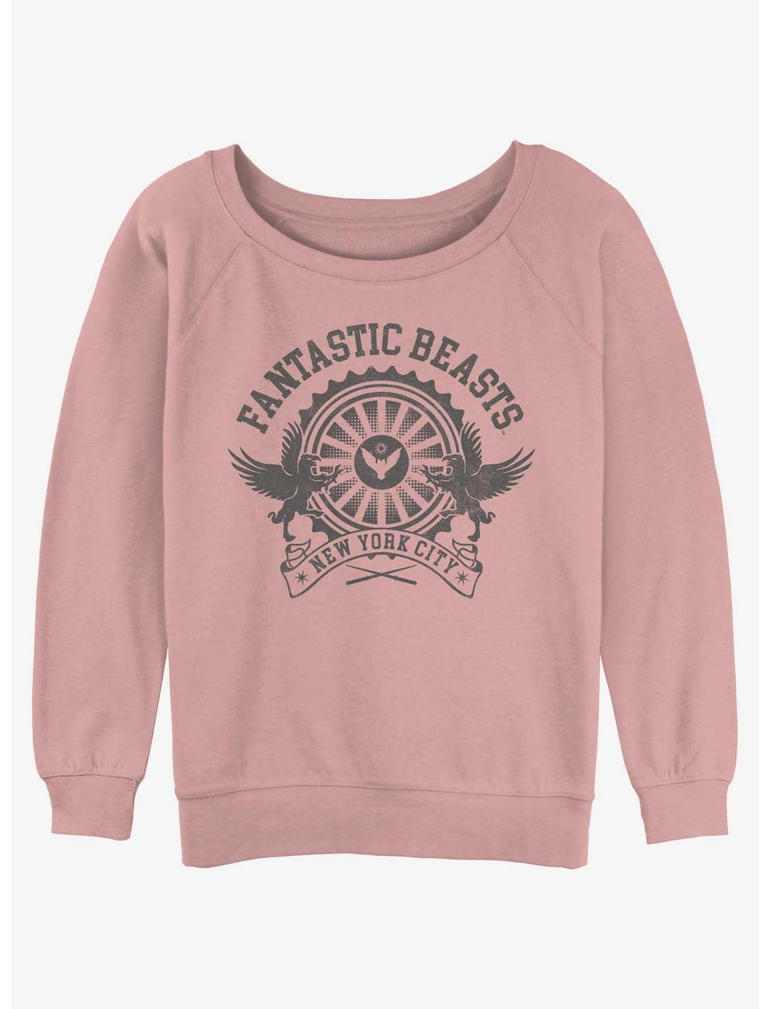Fantastic Beasts and Where to Find Them Fantastic Crest Womens Slouchy Sweatshirt, DESERTPNK, hi-res