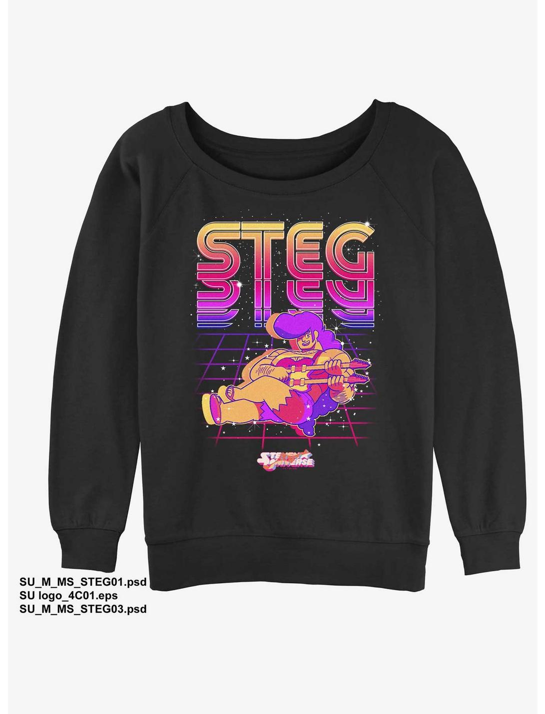 Steven Universe V Wave Steg Womens Slouchy Sweatshirt, BLACK, hi-res