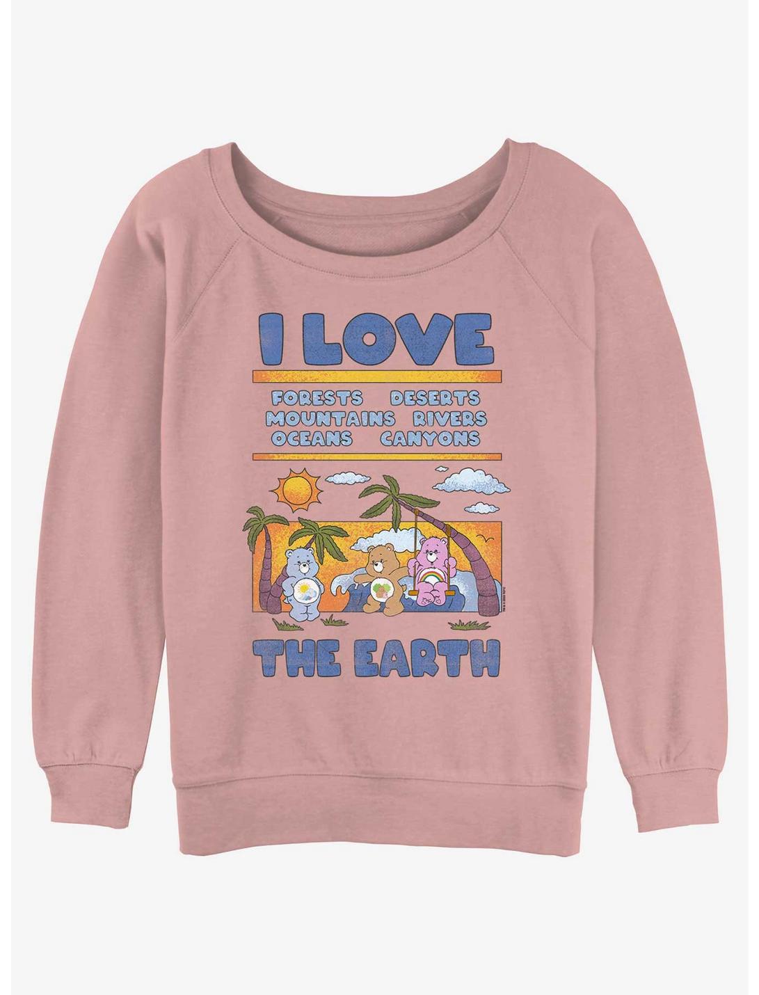 Care Bears I Love The Earth Womens Slouchy Sweatshirt, DESERTPNK, hi-res