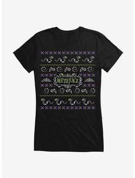 Beetlejuice Ugly Christmas Sweater Pattern Girls T-Shirt, , hi-res