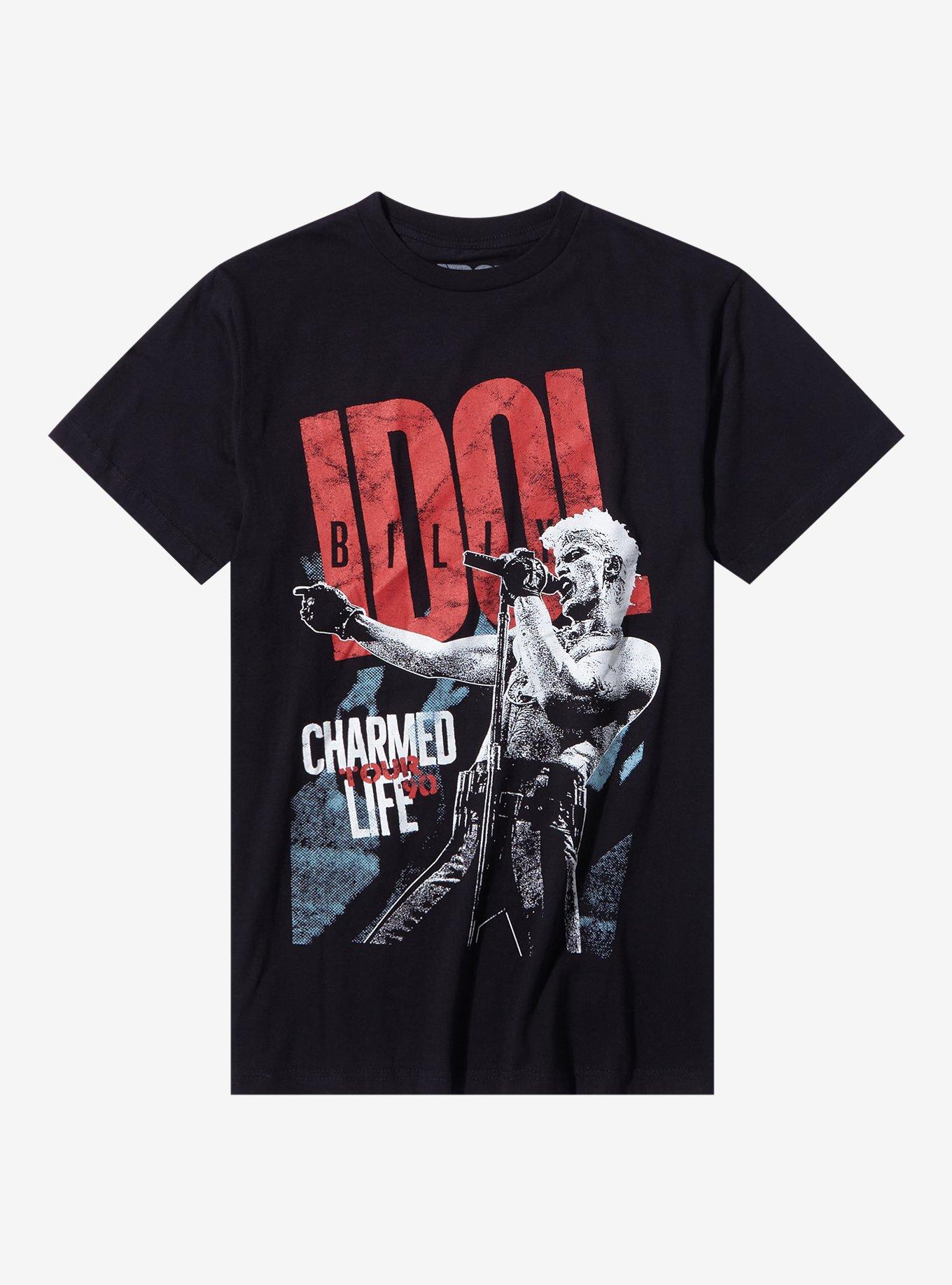 Billy Idol Charmed Life '90 Tour Boyfriend Fit Girls T-Shirt, BLACK, hi-res