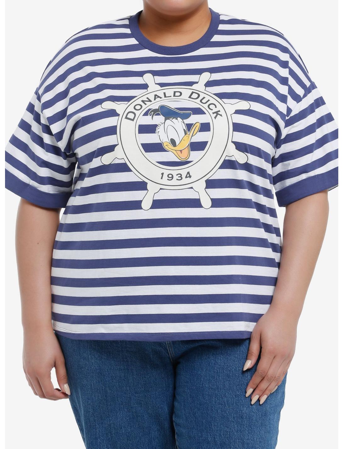 Her Universe Disney Donald Duck Stripe Girls Oversized T-Shirt Plus Size, MULTI, hi-res