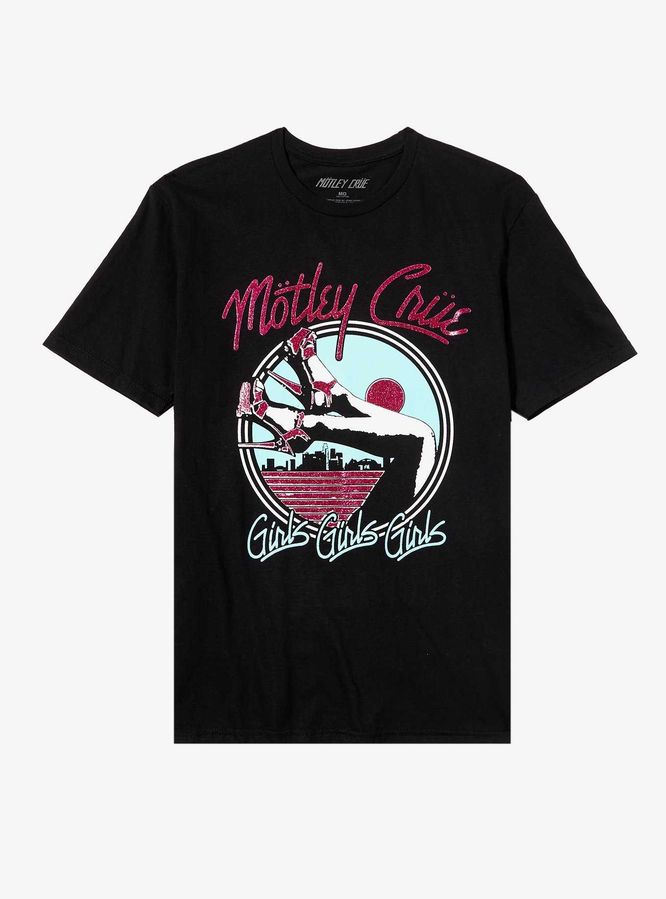Motley Crue Girls Girls Girls Glitter Logo Boyfriend Fit Girls T-Shirt, , hi-res