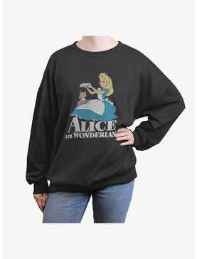 Disney Alice In Wonderland Alice And Dinah Womens Oversized Sweatshirt, , hi-res
