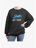 Disney Lilo & Stitch Not Today Womens Oversized Sweatshirt, CHARCOAL, hi-res