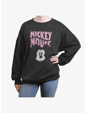 Disney Mickey Mouse Spooked Face Womens Oversized Sweatshirt, , hi-res