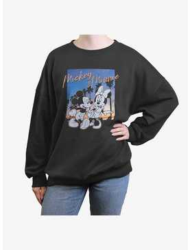 Disney Mickey Mouse Sunset Couple Womens Oversized Sweatshirt, , hi-res