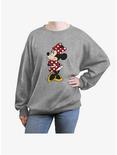 Disney Minnie Mouse Modern Womens Oversized Sweatshirt, HEATHER GR, hi-res