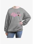 Disney Minnie Mouse Soft Pop Womens Oversized Sweatshirt, HEATHER GR, hi-res