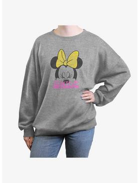 Disney Minnie Mouse Smile Minnie Womens Oversized Sweatshirt, , hi-res
