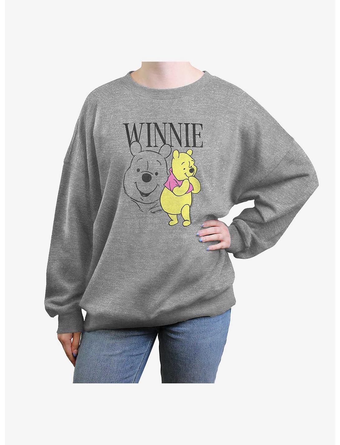 Disney Winnie The Pooh Poses Womens Oversized Sweatshirt, HEATHER GR, hi-res