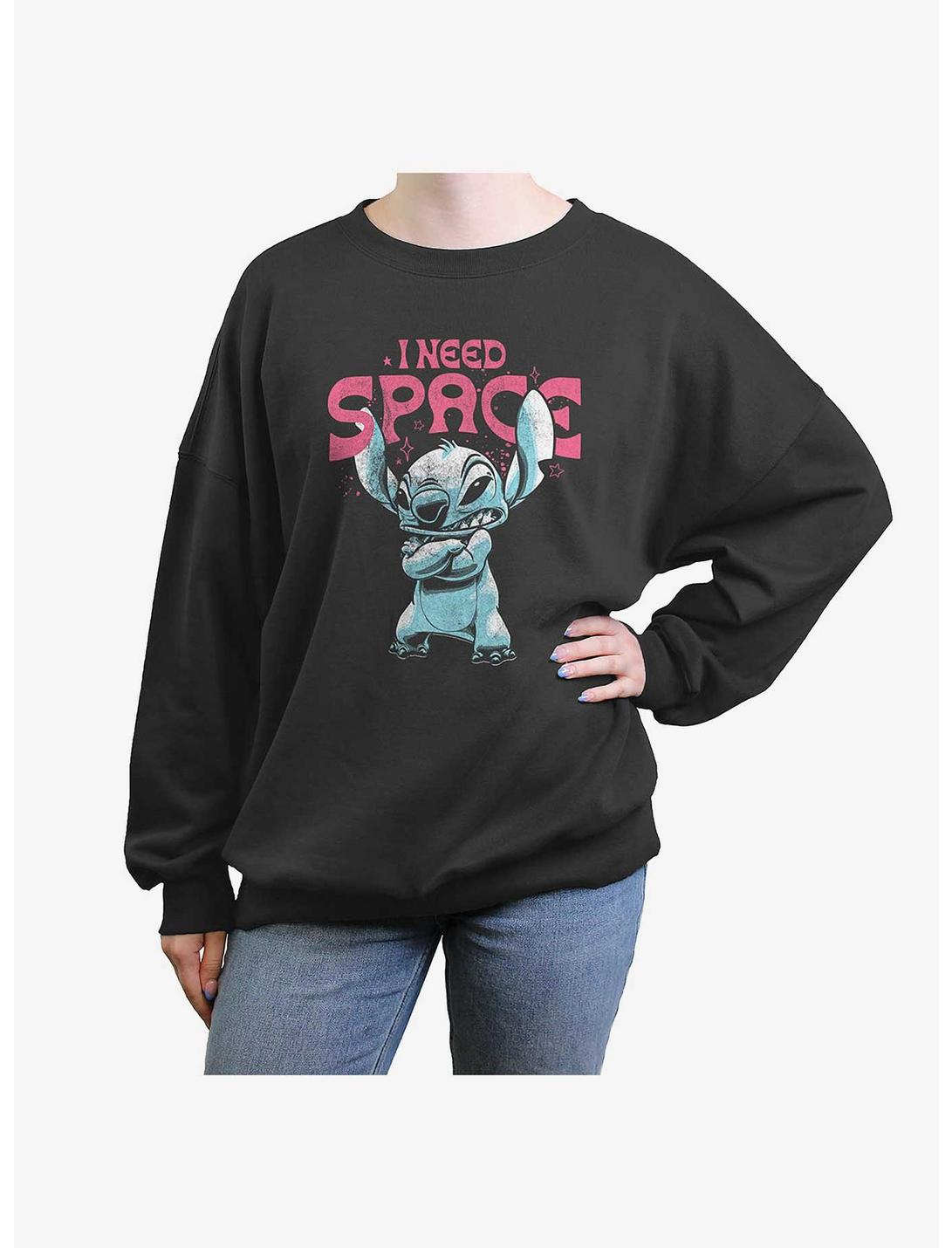 Disney Lilo & Stitch I Need Space Womens Oversized Sweatshirt, CHARCOAL, hi-res