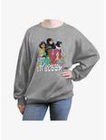 Disney Princesses Dreams In Bloom Womens Oversized Sweatshirt, HEATHER GR, hi-res