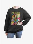 Disney Princesses Nine Box Womens Oversized Sweatshirt, CHARCOAL, hi-res