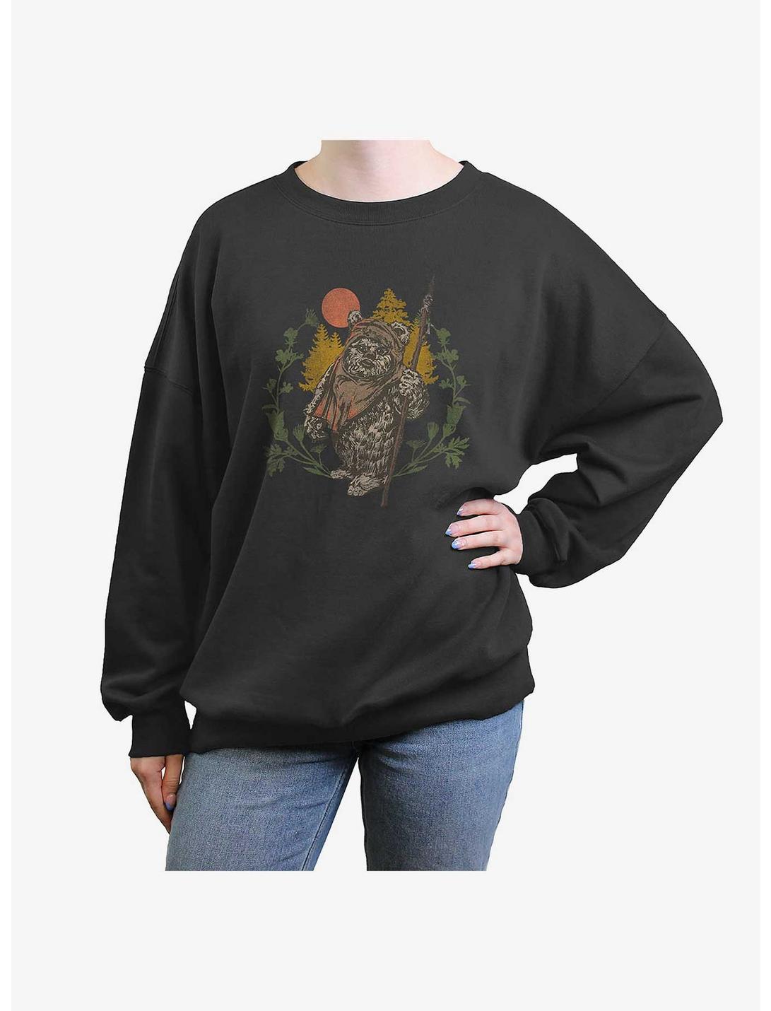 Star Wars Ewok Sunset Womens Oversized Sweatshirt, CHARCOAL, hi-res