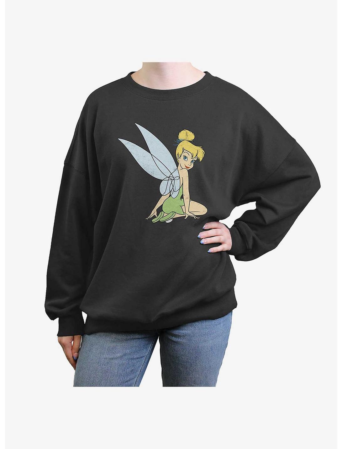 Disney Tinker Bell Wings Womens Oversized Sweatshirt, CHARCOAL, hi-res