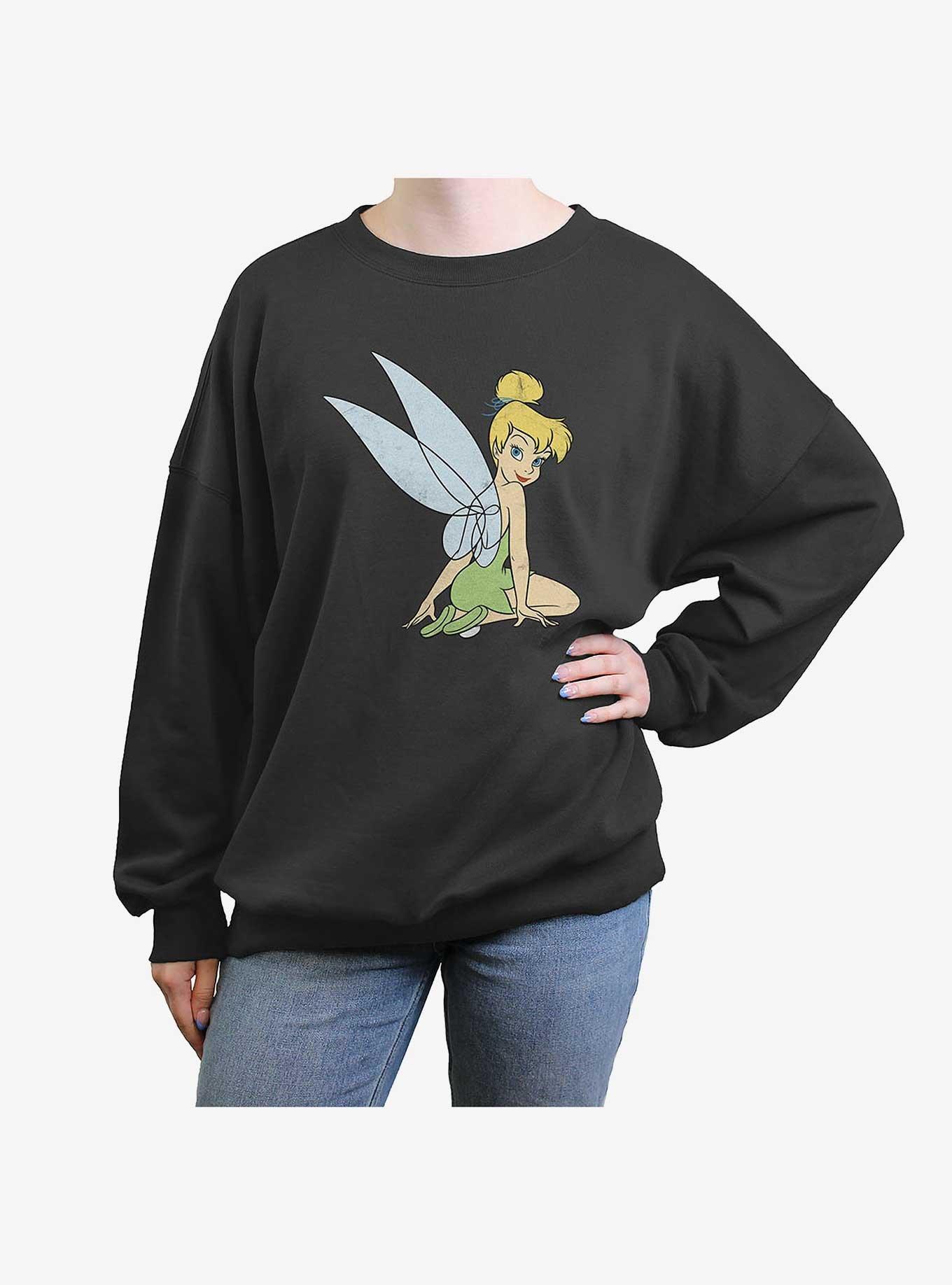 Disney Tinker Bell Wings Womens Oversized Sweatshirt, CHARCOAL, hi-res